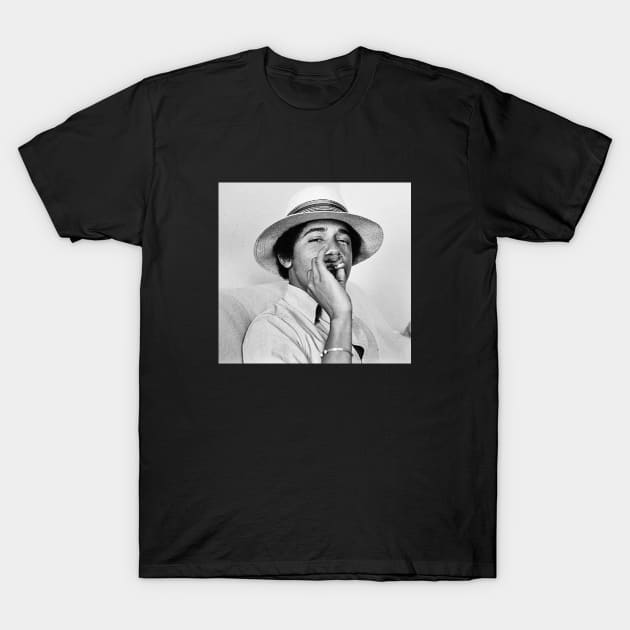 Young Obama Tshirt | College smoking Barack Obama T-Shirt by JimBobDesign